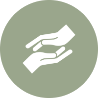 Two hands reaching out icon