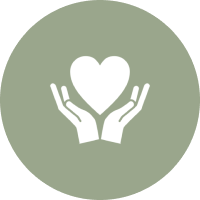 Heart in hands icon
