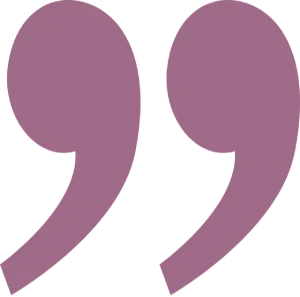 Purple quotation marks on black background.